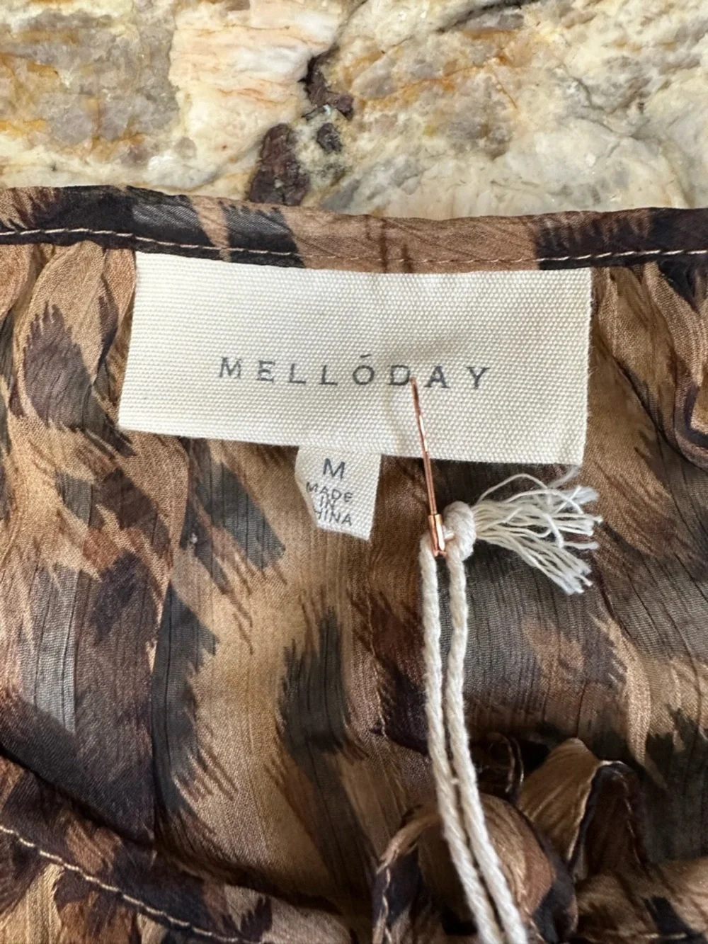 Melloday sz MD maxi sheer leopard print dress NWT - Picture 6 of 7